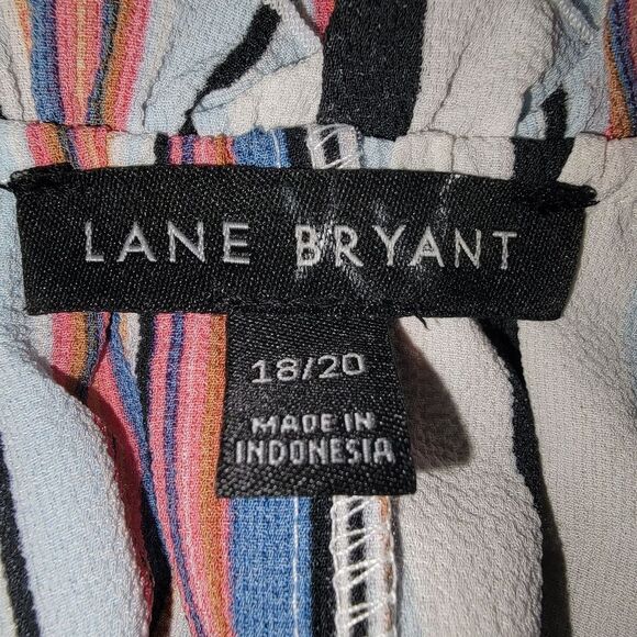 Lane Bryant long sleeve striped peplum top blouse 18/20 - Picture 7 of 8